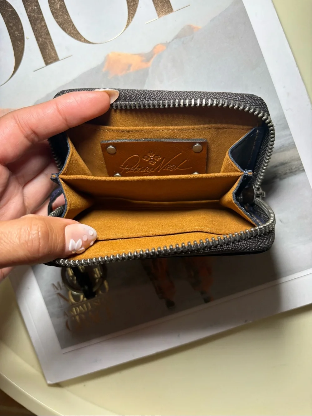 Patricia Nash leather coin purse keychain